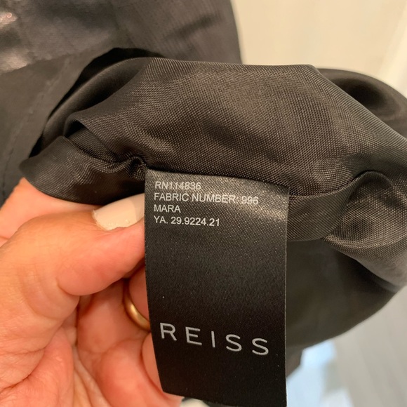 Reiss London Mara fit and flare dress in graphite metallic. Size 2 - Picture 7 of 8